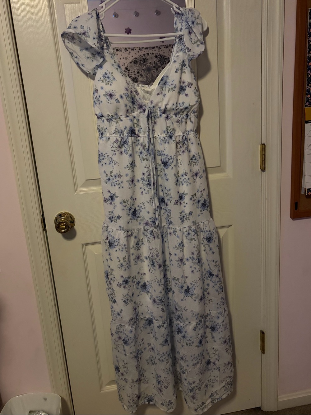 Floral White & Blue Maxi Dress - New From Marshall’s